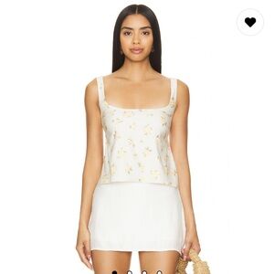 Miley Top in Soft Yellow Floral